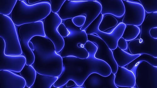 Dynamic Blue Neon Organic Flowing Shapes Background