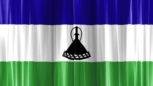 Vorhang Wave mit Flagge von Lesotho