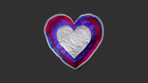 Crumpled Paper Heart Reveal Animation