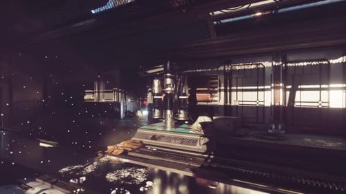 Explorando un interior futurista con tecnología avanzada e iluminación suave