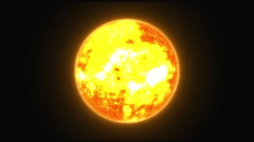 Dynamic Fiery Sun Star Surface Animation