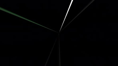 Abstrakte, leuchtende, helle 3D-Linien setzen Welle, bunter, schwarzer Hintergrund