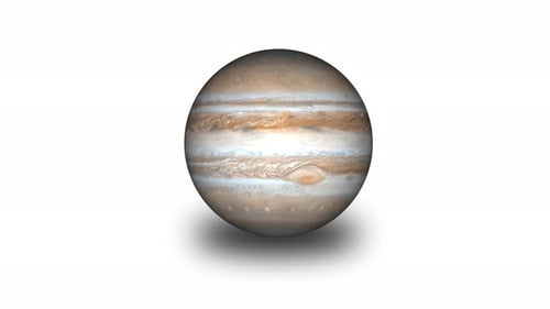 3D-Darstellung der planetarischen wissenschaftlichen Illustration. Jupiterplanet isoliert auf weißem Hintergrund. Vd1264