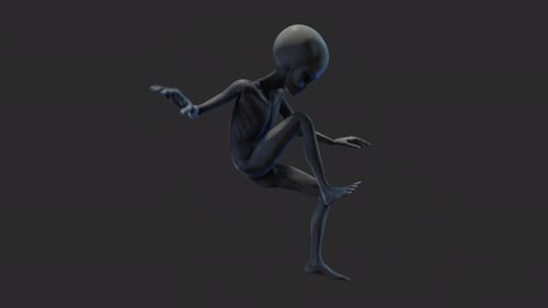Floating 3D Alien Creature Animation