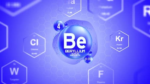 Zelle mit periodischen Elementen aus Beryllium