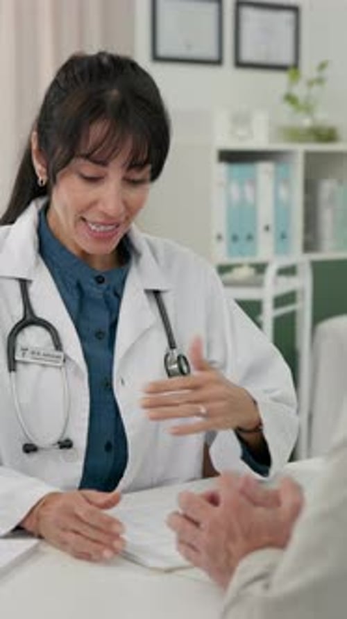 Doctor Consults with Patient in Office at Clinic