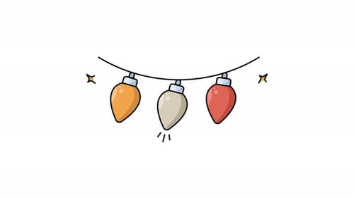 Animated Doodle String Lights for Celebrations and Parties