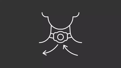 Animated Line Icon of Human Thyroid Gland Function