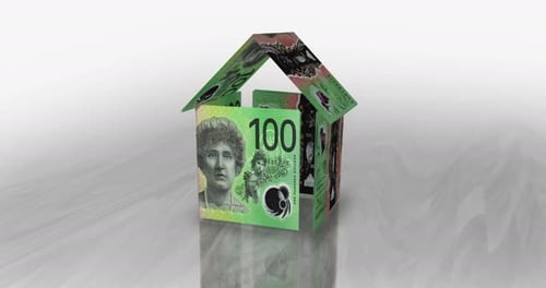 Australia Australian Dollar 100 AUD money banknotes paper house on the table