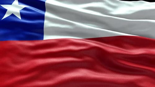 Chile National Flag Realistic Waving Loop