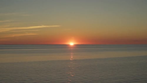 Sunset Sunrise on the Beach Latvia, Baltic Sea Summer.