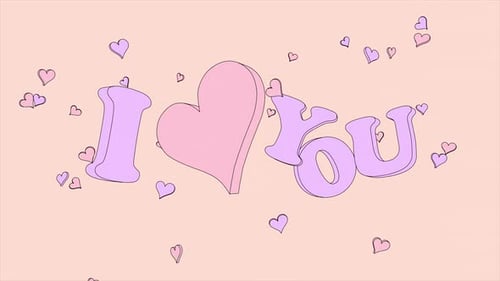 Animated 'I Love You' Message with Floating Hearts
