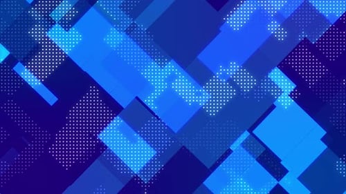 Dynamic Blue Geometric Digital Background with Moving Dot Patterns