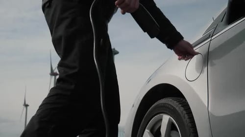 Stecken Sie den Stecker EV Car ein