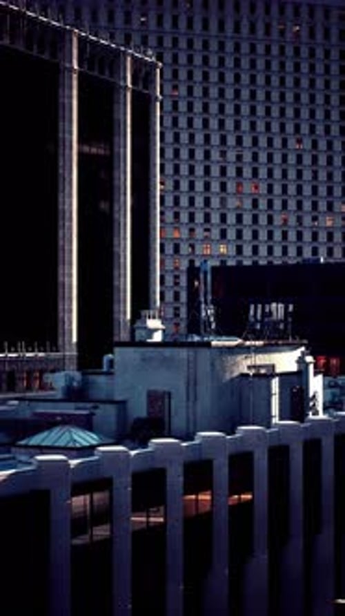 Modern City Skyline Captures the Essence of Urban Life at Twilight