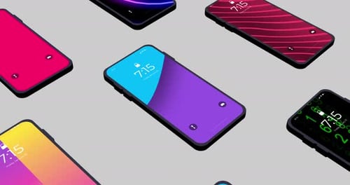 Concept of Mobile Phone App Promo with 3d Mobile Phone Model Background of Smartphones with