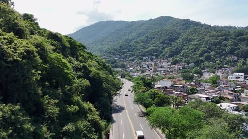 Road passing through suburban area in Puerto Vallarta, Mexico