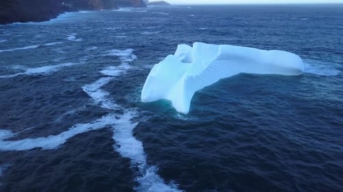 Iceberg floating near the coast
