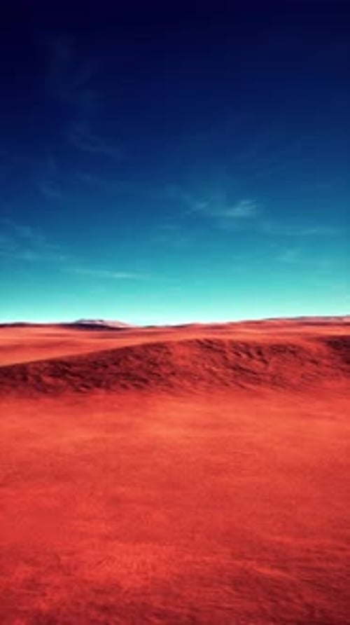 Red Field Under Blue Sky