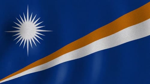 Marshall Islands National Flag Waving Loop