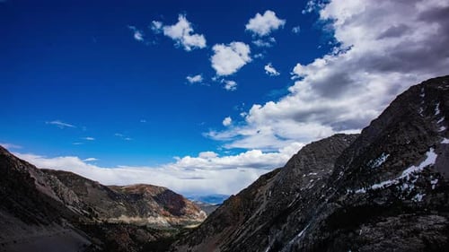 Time Lapse - Beautiful cloudscape moving over mountain rage and the valley