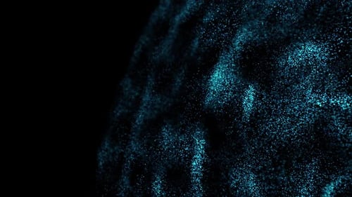 Abstract Blue Particle Field Flowing Wave Loop