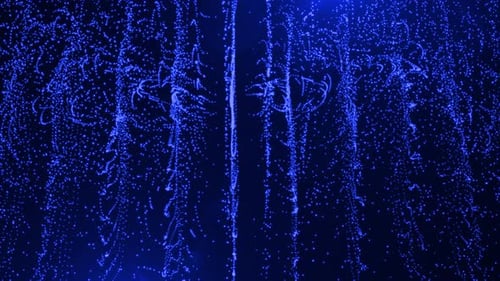 Abstract Blue Digital Particles Flowing Upwards Background Loop