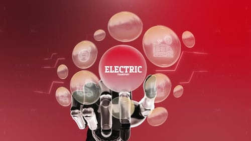 Touchscreen-Technologie Elektrischer Transportroboter-Konzepthintergrund 4K
