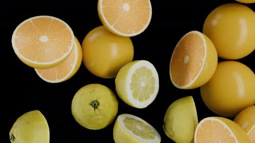 Falling Citrus Fruits Transition Background