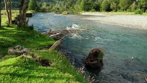 Blue clear river