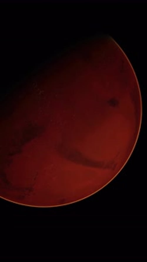 Red Planet Mars in the Starry Sky