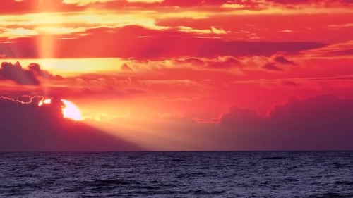 Sunset over the sea.