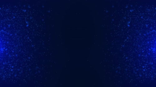 Abstract Blue Glittering Particle Background Loop