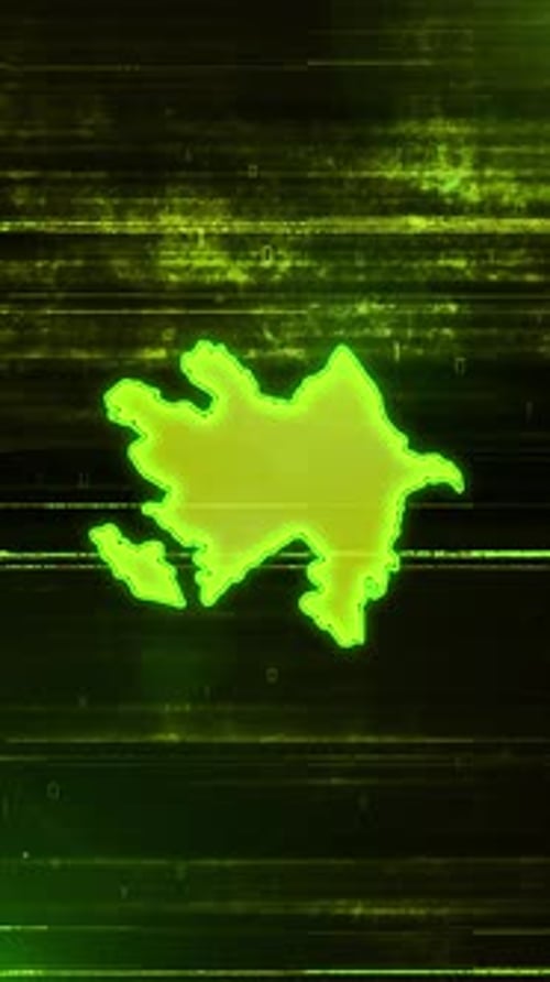 Azerbaijan Digital Futuristic Glitch Map - Vertical Video
