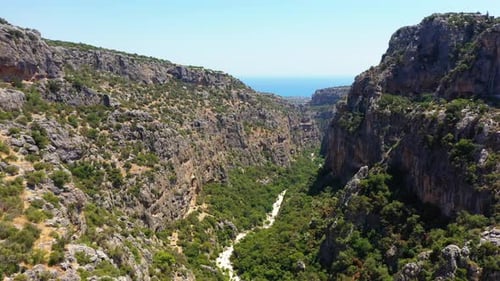 Rocky Green Canyon Aerial View