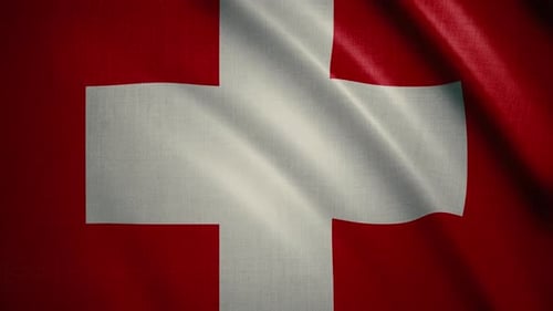Switzerland Flag Waving Seamless Loop Animation