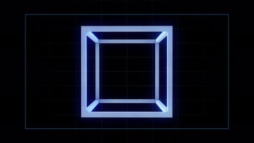 Holographic Rotating Cube Digital Background Loop