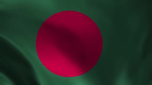 Bangladesh National Flag Waving Seamless Loop Animation