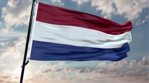 Seamlessly Looping Waving Flag of the Netherlands