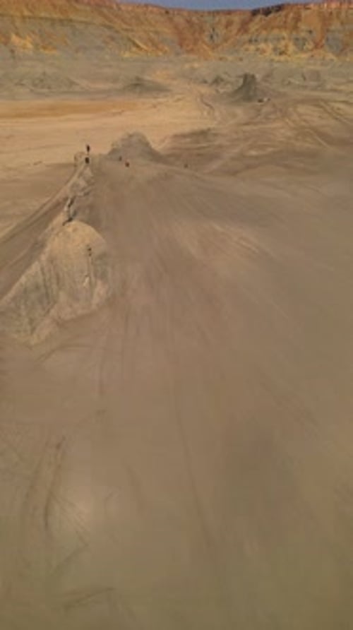 Aerial view of Swing Arm Army Motocross Track, Hanksville, Utah, United States.