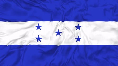 Honduras National Flag Waving with Realistic Fabric Animation