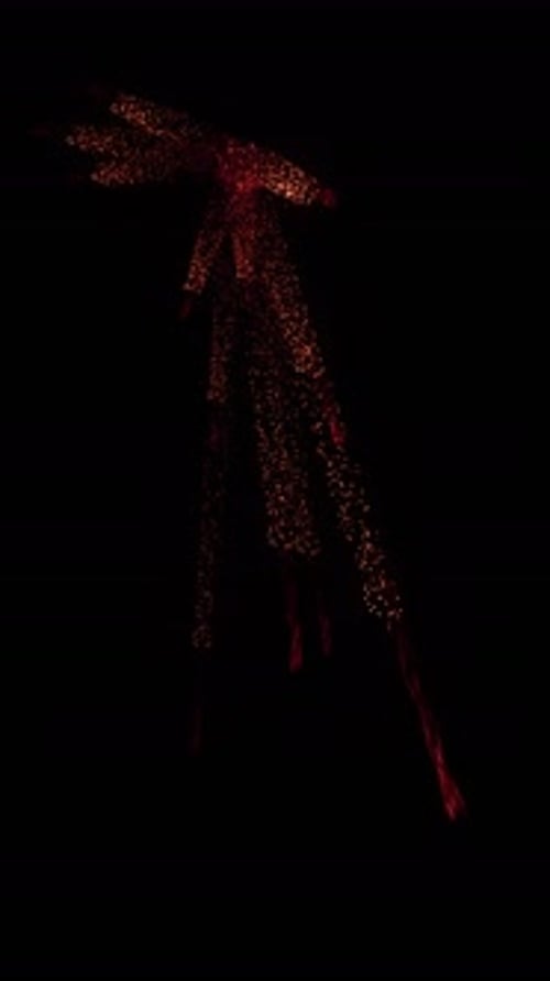 Energetic Red Particle Stream Flow Animation