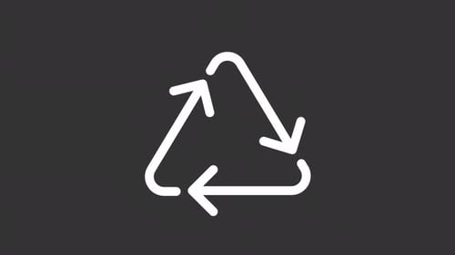 Recycling ui icon white line animation