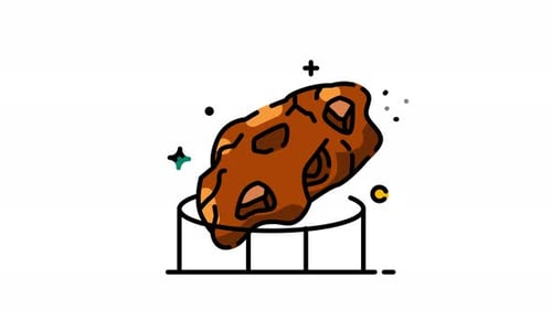 Animated Meteor Rotating on a Display Stand Icon