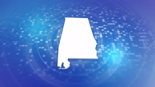 Alabama State Map Digital Reveal Animation