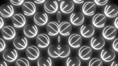 Dynamic glowing spheres create a modern abstract background