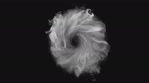 Looping Perspective View of Isolated Swirling Smoke Portal with Alpha Channel