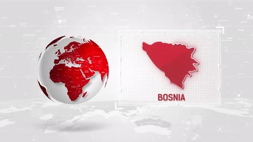 Futuristic 3D Globe with Country Map Reveal