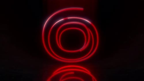 Colorful Neon Letter O Loop Animation.