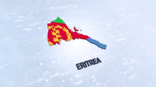 Animated 3D Map of Eritrea with Flag and Name Reveal